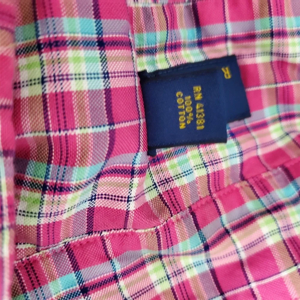Polo Ralph Lauren Mens XL Pink Plaid Cotton Long Sleeve Button Down Shirt Preppy